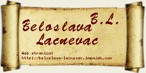 Beloslava Lačnevac vizit kartica